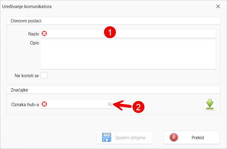dialog for adding ajax cloud communicator